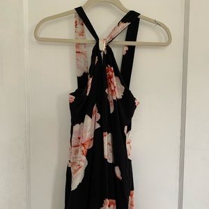 Forever 21 black floral short formal dress